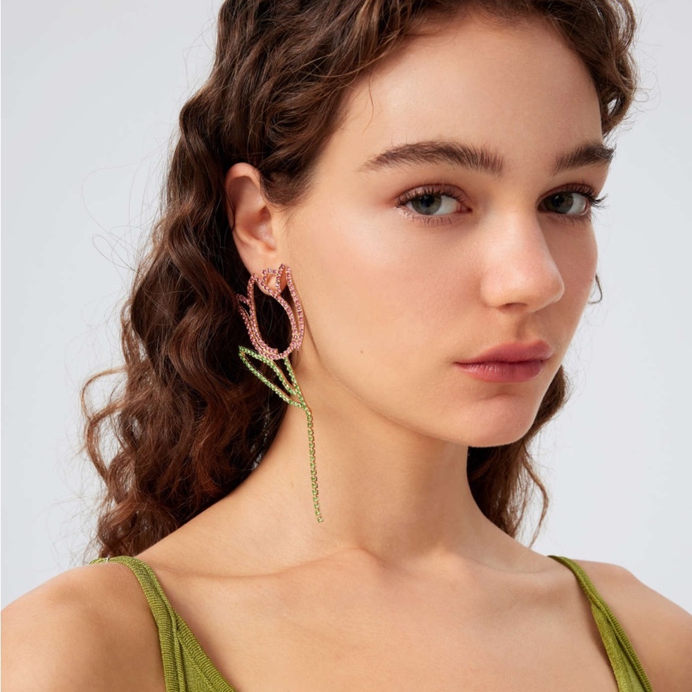 Cider Flower Rhinestone Earrings